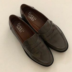 Franco Sarto Cassandra Patent Lug Sole Penny Loafer Grey Patent Size 7M